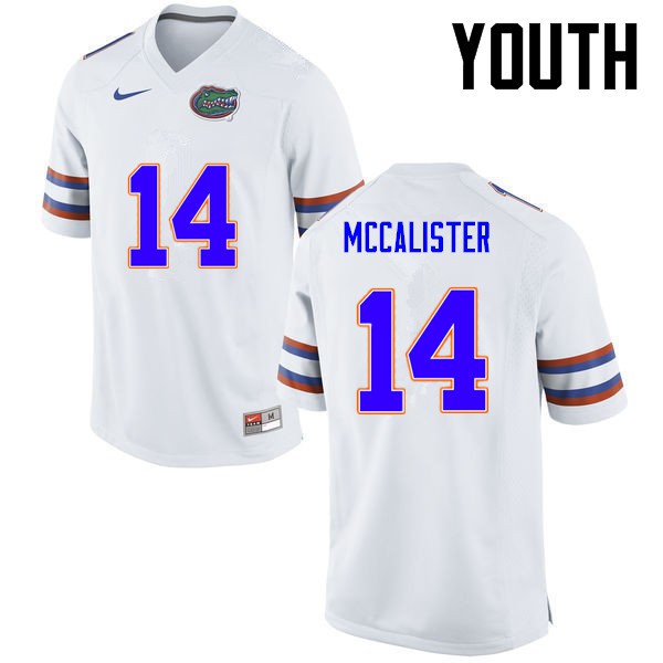 Florida Gators Youth #14 Alex McCalister College Football White